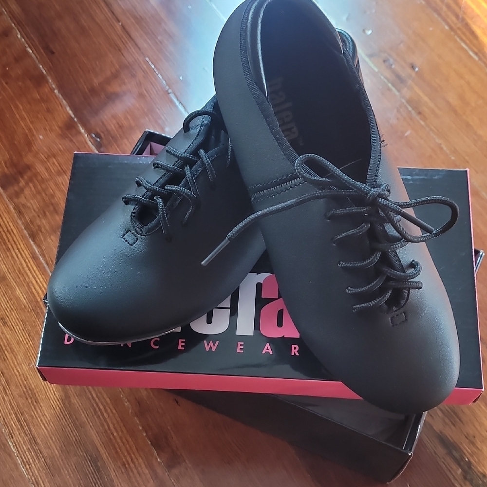 Balera Black Lace-Up Tap Shoes